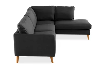 Trend 4-personers Højrevendt L-formet Chaiselongsofa i Stof - Sort - Møbler - Sofaer - Sofa med chaiselong