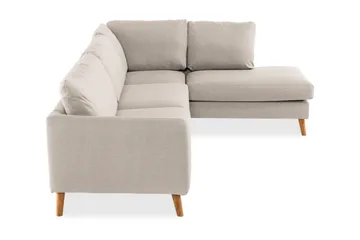 Trend 4-personers Højrevendt L-formet Chaiselongsofa i Stof 280 cm bred - Beige - Møbler - Sofaer - Sofa med chaiselong