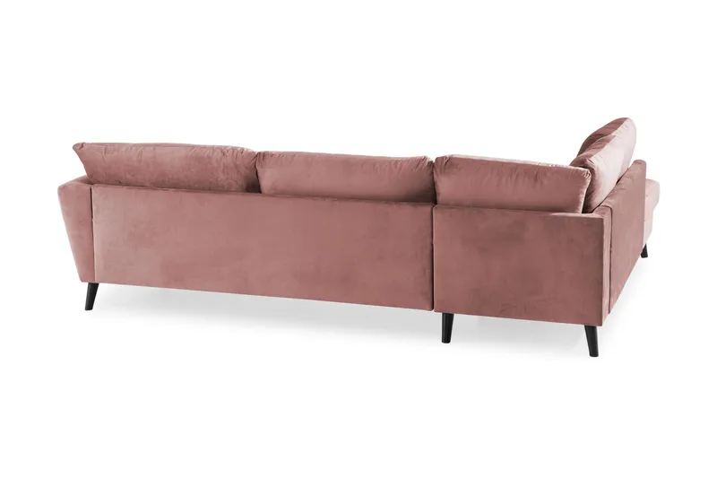 Trend 4-personers Venstrevendt L-formet Chaiselongsofa i Fløjl - Rosa - Møbler - Sofaer - Sofa med chaiselong