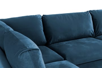 Trend 4-personers Venstrevendt L-formet Chaiselongsofa i Fløjl - Blå - Møbler - Sofaer - Sofa med chaiselong