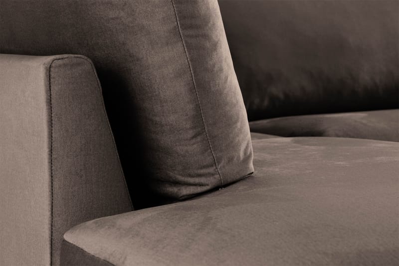 Trend 4-personers Venstrevendt L-formet Chaiselongsofa i Fløjl - Brun - Møbler - Sofaer - Sofa med chaiselong