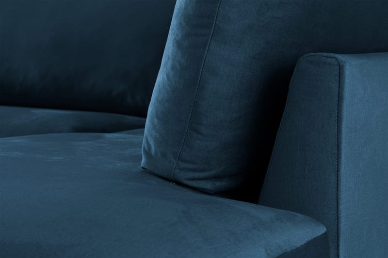 Trend 4-personers Højrevendt L-formet Chaiselongsofa i Fløjl - Blå - Møbler - Sofaer - Sofa med chaiselong
