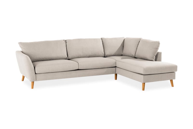 Trend 4-personers Højrevendt L-formet Chaiselongsofa i Stof 280 cm bred - Beige - Møbler - Sofaer - Sofa med chaiselong
