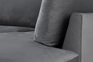 Trend 4-personers Højrevendt L-formet Chaiselongsofa i Fløjl - Lysegrå - Møbler - Sofaer - Sofa med chaiselong
