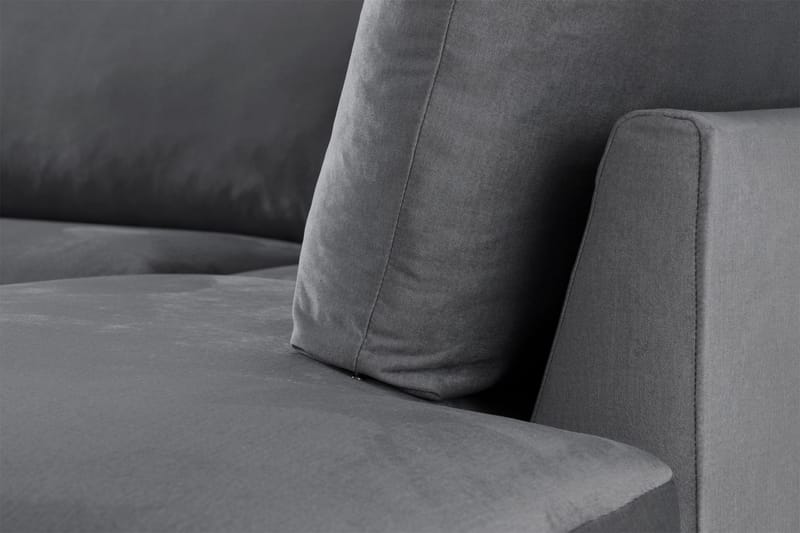 Trend 4-personers Højrevendt L-formet Chaiselongsofa i Fløjl - Lysegrå - Møbler - Sofaer - Sofa med chaiselong