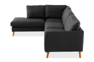 Trend 4-personers Venstrevendt L-formet Chaiselongsofa i Stof - Sort - Møbler - Sofaer - Sofa med chaiselong