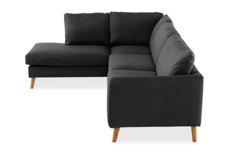 Trend 4-personers Venstrevendt L-formet Chaiselongsofa i Stof - Sort - Møbler - Sofaer - Sofa med chaiselong