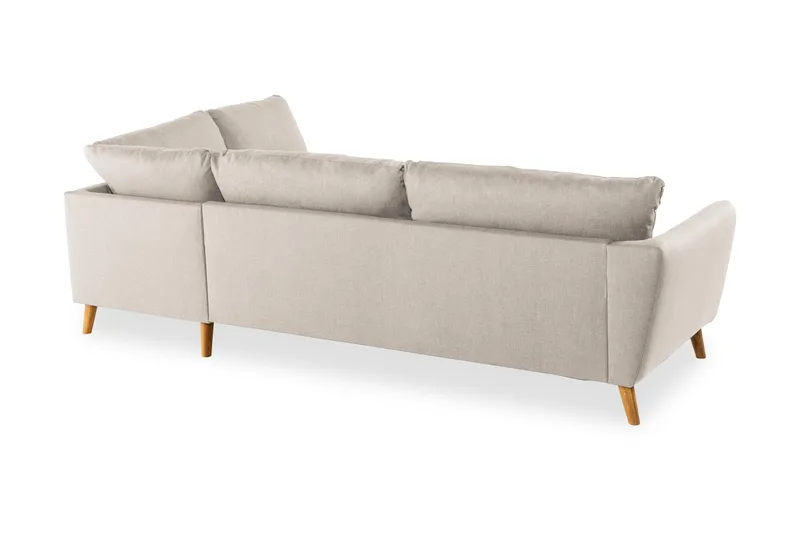 Trend 4-personers Højrevendt L-formet Chaiselongsofa i Stof 280 cm bred - Beige - Møbler - Sofaer - Sofa med chaiselong
