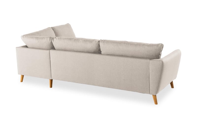 Trend 4-personers Højrevendt L-formet Chaiselongsofa i Stof 280 cm bred - Beige - Møbler - Sofaer - Sofa med chaiselong