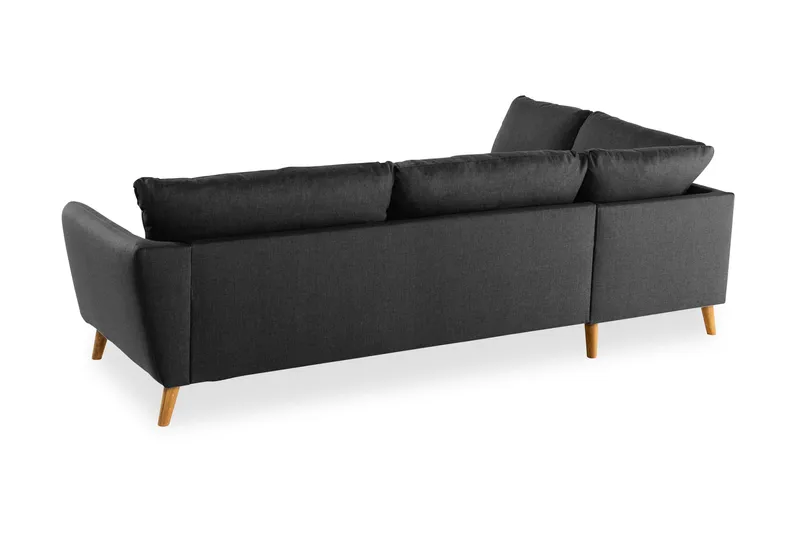 Trend 4-personers Venstrevendt L-formet Chaiselongsofa i Stof - Sort - Møbler - Sofaer - Sofa med chaiselong