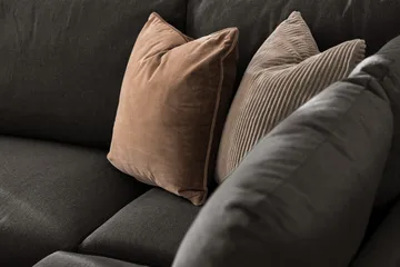 Trend 4-personers Højrevendt L-formet Chaiselongsofa i Stof - Sort - Møbler - Sofaer - Sofa med chaiselong