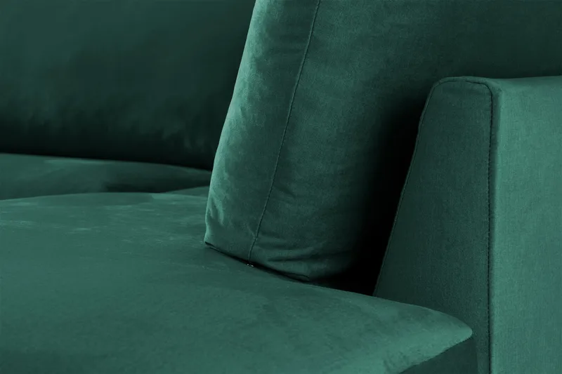 Trend 4-personers Højrevendt L-formet Chaiselongsofa i Fløjl - Grøn - Møbler - Sofaer - Sofa med chaiselong