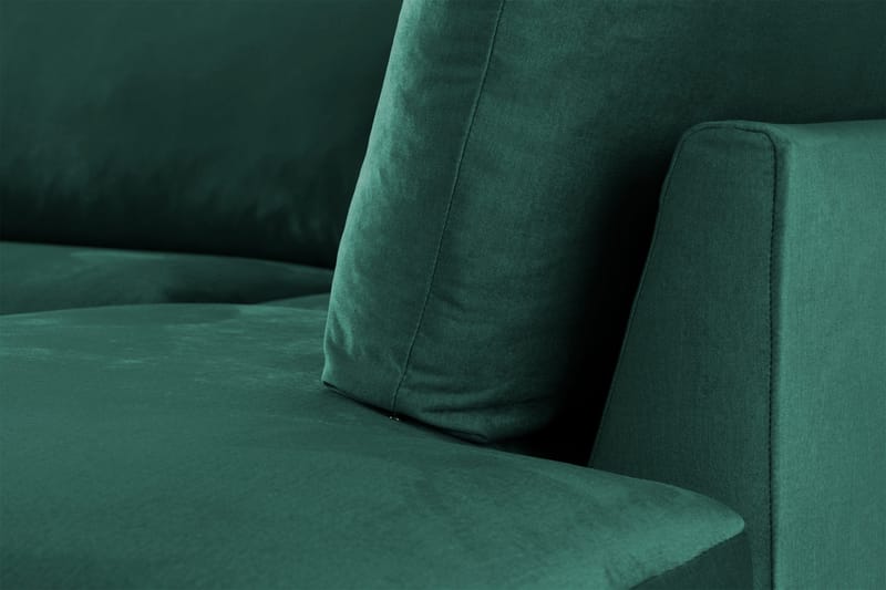 Trend 4-personers Højrevendt L-formet Chaiselongsofa i Fløjl - Grøn - Møbler - Sofaer - Sofa med chaiselong