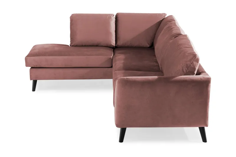 Trend 4-personers Venstrevendt L-formet Chaiselongsofa i Fløjl - Rosa - Møbler - Sofaer - Sofa med chaiselong