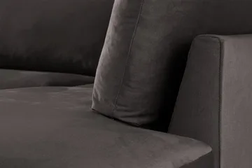 Trend 4-personers Højrevendt L-formet Chaiselongsofa i Fløjl - Mørkegrå - Møbler - Sofaer - Sofa med chaiselong