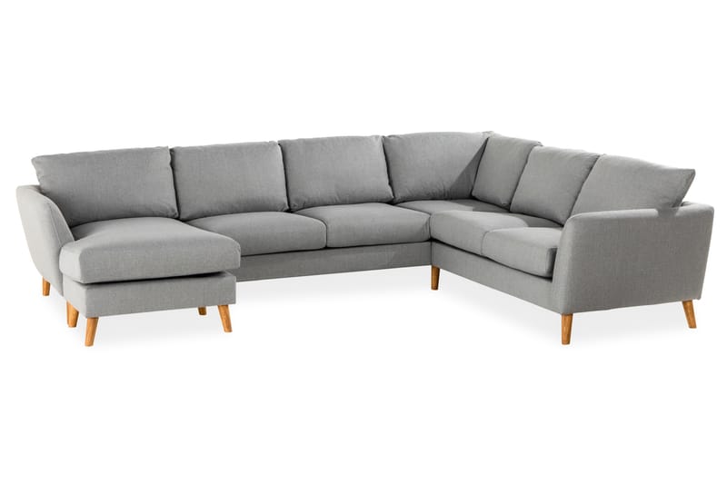 Trend 5-personers Venstrevendt U-formet Hjørnesofa med Divan i Stof - Grå - Møbler - Sofaer - Sofa med chaiselong