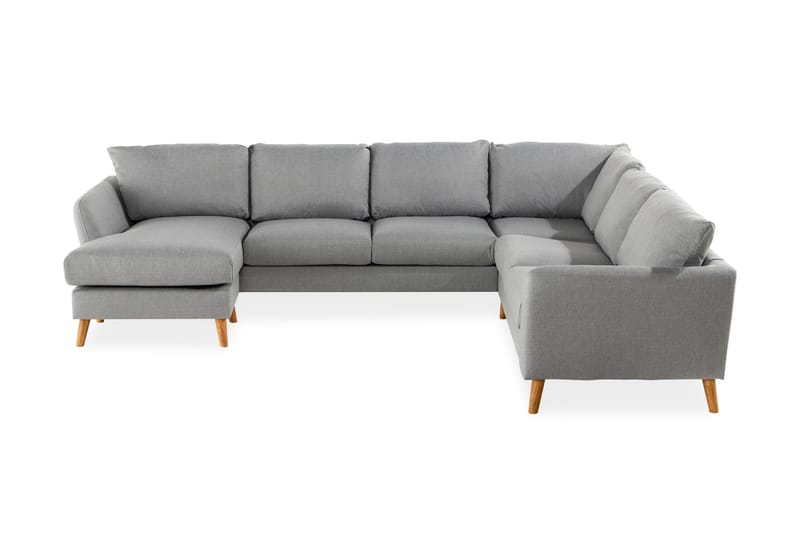 Trend 5-personers Venstrevendt U-formet Hjørnesofa med Divan i Stof, Grå