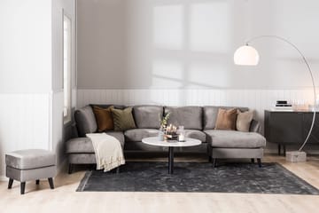 Trend 5-personers Højrevendt L-formet Hjørnesofa med Chaiselong i Fløjl - Mørkegrå - Møbler - Sofaer - Hjørnesofa - Hjørnesofa med chaiselong