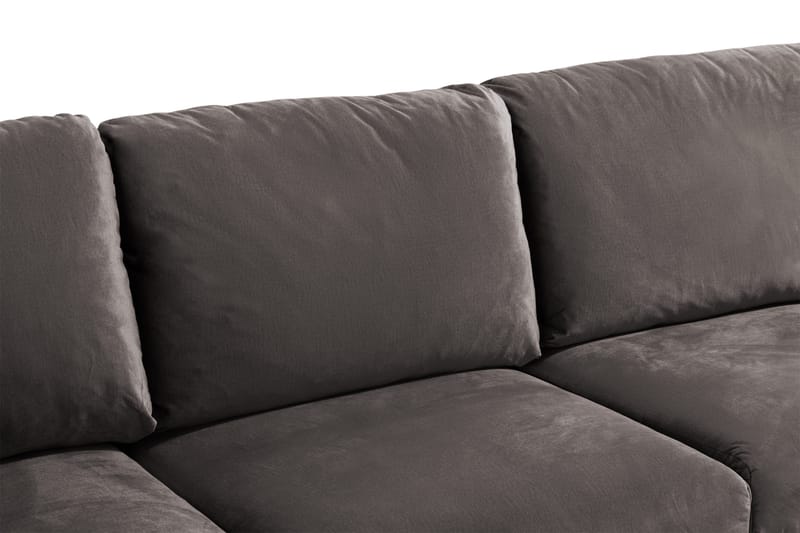 Trend 5-personers Højrevendt L-formet Hjørnesofa med Chaiselong i Fløjl - Mørkegrå - Møbler - Sofaer - Hjørnesofa - Hjørnesofa med chaiselong