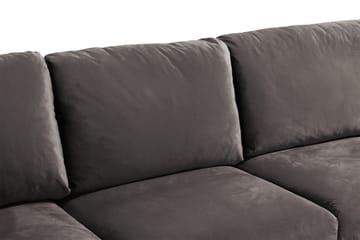 Trend 5-personers Højrevendt L-formet Hjørnesofa med Chaiselong i Fløjl - Mørkegrå - Møbler - Sofaer - Hjørnesofa - Hjørnesofa med chaiselong