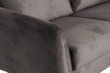 Trend 5-personers Højrevendt L-formet Hjørnesofa med Chaiselong i Fløjl - Mørkegrå - Møbler - Sofaer - Hjørnesofa - Hjørnesofa med chaiselong