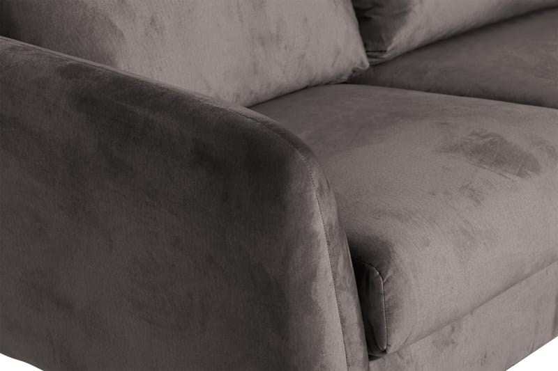 Trend 5-personers Højrevendt L-formet Hjørnesofa med Chaiselong i Fløjl - Mørkegrå - Møbler - Sofaer - Hjørnesofa - Hjørnesofa med chaiselong