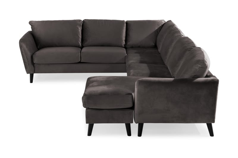 Trend Hjørnesofa med Chaiselong Højre Velour - Mørkegrå - Sofa med chaiselong - Velour sofaer