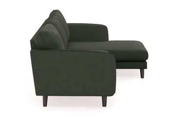 Trend Lyx 3-personers Højrevendt L-formet Chaiselongsofa i Manchester - Mørkegrøn - Møbler - Sofaer - Sofa med chaiselong