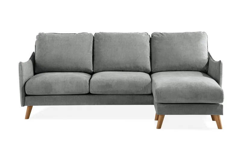 Trend Lyx 3-personers Højrevendt L-formet Chaiselongsofa i Stof - Grå - Møbler - Sofaer - Sofa med chaiselong - 4 personers sofa med chaiselong