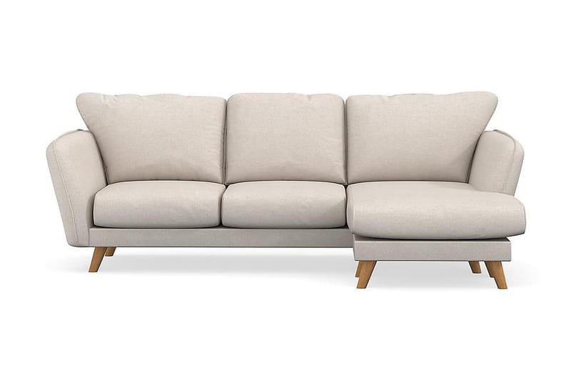 Trend Lyx 3-personers Højrevendt L-formet Chaiselongsofa i Stof - Beige - Møbler - Sofaer - Sofa med chaiselong - 4 personers sofa med chaiselong