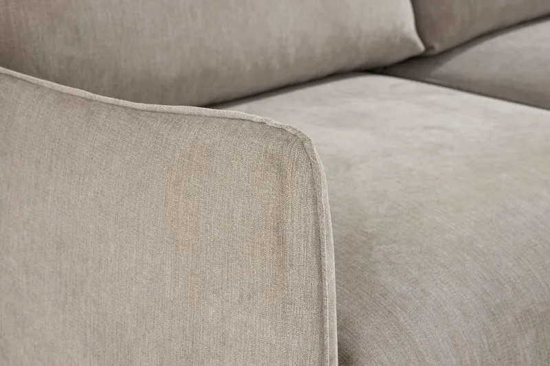 Trend Lyx 3-personers Højrevendt L-formet Chaiselongsofa i Stof - Beige - Møbler - Sofaer - Sofa med chaiselong - 4 personers sofa med chaiselong