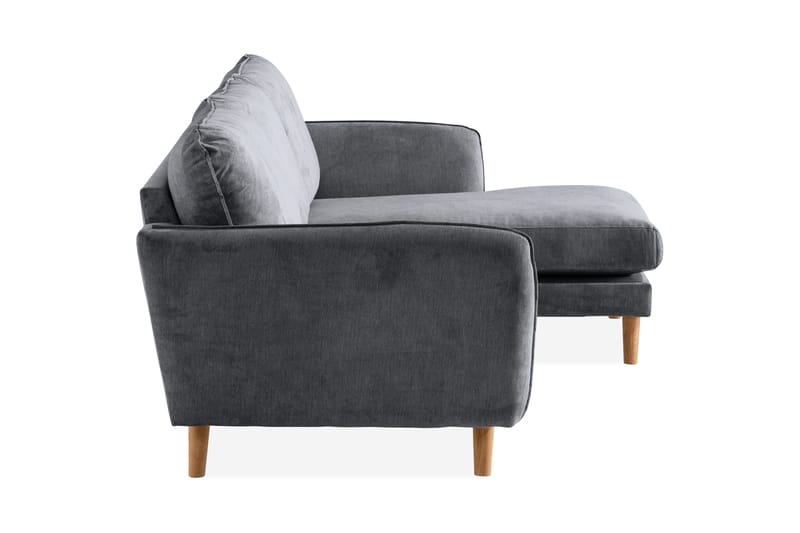 Trend Lyx 3-personers Højrevendt L-formet Chaiselongsofa i Stof - Mørkegrå - Møbler - Sofaer - Sofa med chaiselong - 4 personers sofa med chaiselong