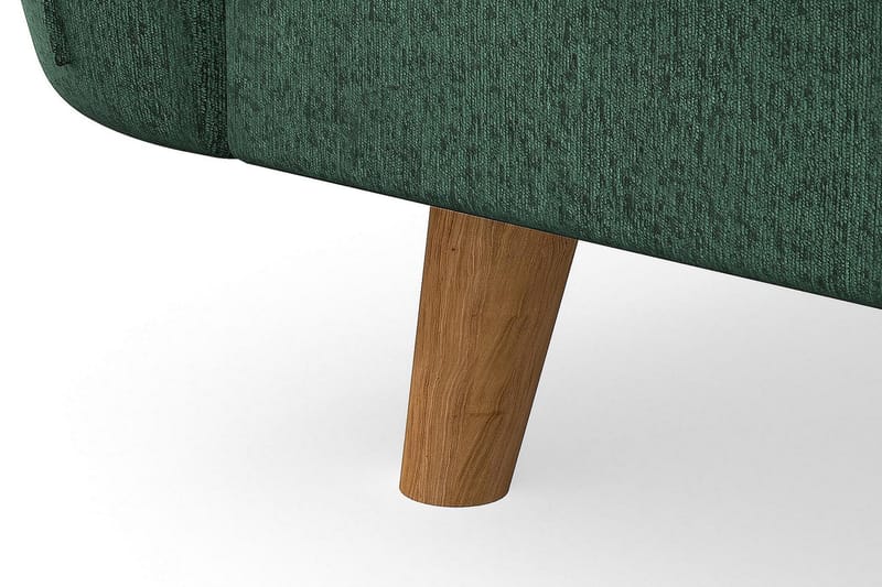 Trend Lyx 3-personers Venstrevendt L-formet Chaiselongsofa i Fløjl - Mørkegrøn - Møbler - Sofaer - Sofa med chaiselong - 4 personers sofa med chaiselong