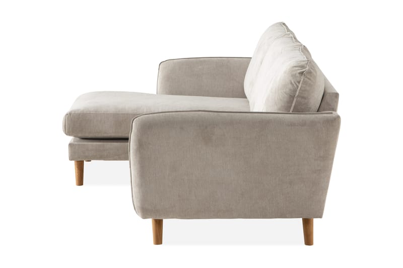 Trend Lyx 3-personers Venstrevendt L-formet Divansofa i Stof - Beige - Møbler - Sofaer - Sofa med chaiselong - 4 personers sofa med chaiselong
