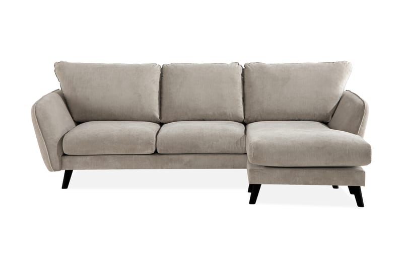 Trend Lyx 3-personers Højrevendt L-formet Chaiselongsofa i Stof - Beige - Møbler - Sofaer - Sofa med chaiselong