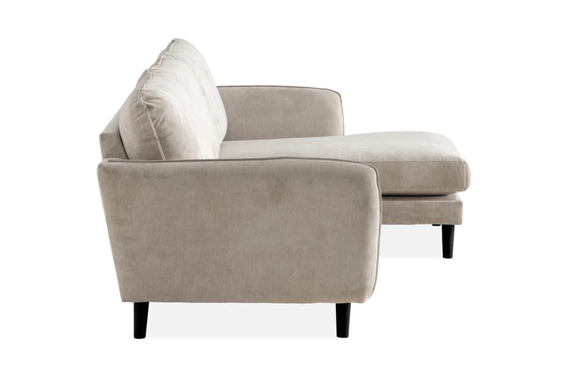 Trend Lyx 3-personers Højrevendt L-formet Chaiselongsofa i Stof - Beige - Møbler - Sofaer - Sofa med chaiselong