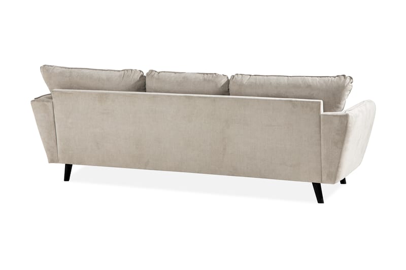 Trend Lyx 3-personers Højrevendt L-formet Chaiselongsofa i Stof - Beige - Møbler - Sofaer - Sofa med chaiselong