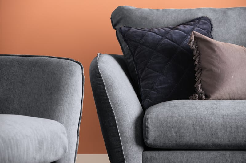 Trend Lyx 3-Pers. Chaiselongsofa Højre - Mørkegrå/Eg - Sofa med chaiselong - 4 personers sofa med chaiselong