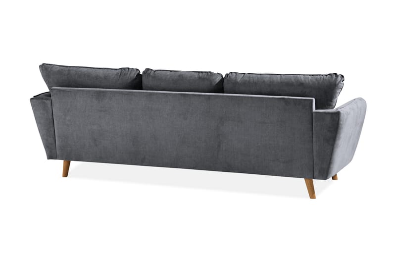 Trend Lyx 3-Pers. Chaiselongsofa Højre - Mørkegrå/Eg - Sofa med chaiselong - 4 personers sofa med chaiselong