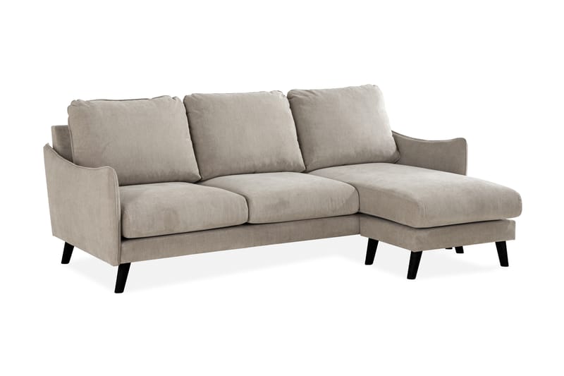 Trend Lyx 3-personers Højrevendt L-formet Chaiselongsofa i Stof - Beige - Møbler - Sofaer - Sofa med chaiselong