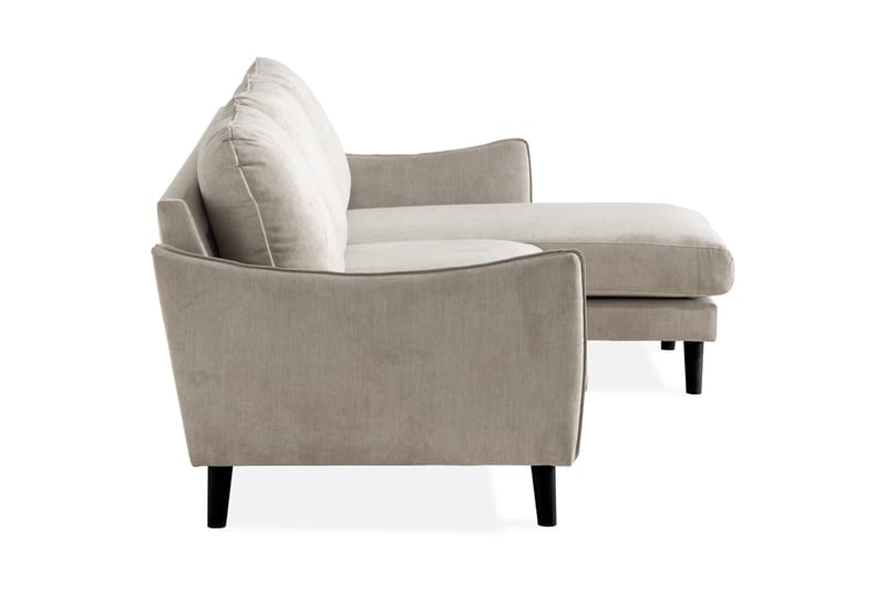 Trend Lyx 3-personers Højrevendt L-formet Chaiselongsofa i Stof - Beige - Møbler - Sofaer - Sofa med chaiselong