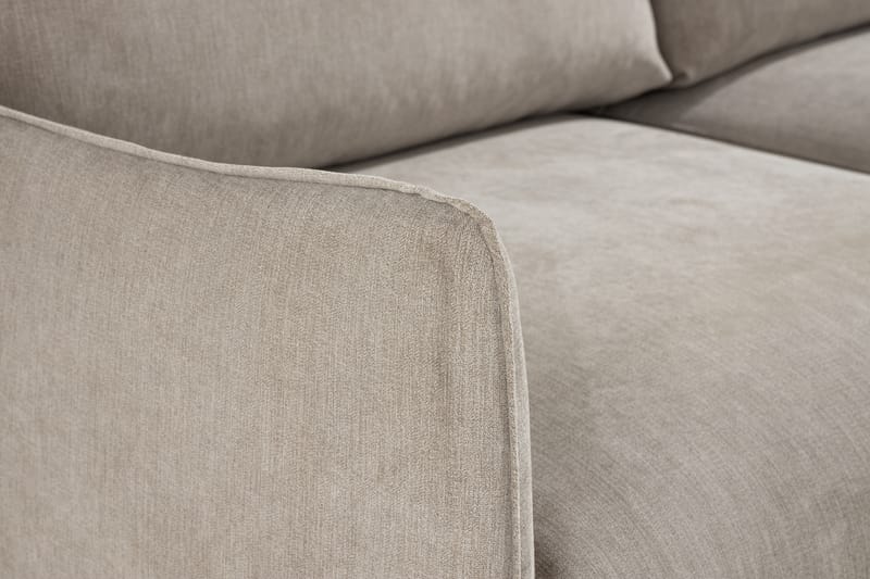 Trend Lyx 3-personers Højrevendt L-formet Chaiselongsofa i Stof - Beige - Møbler - Sofaer - Sofa med chaiselong