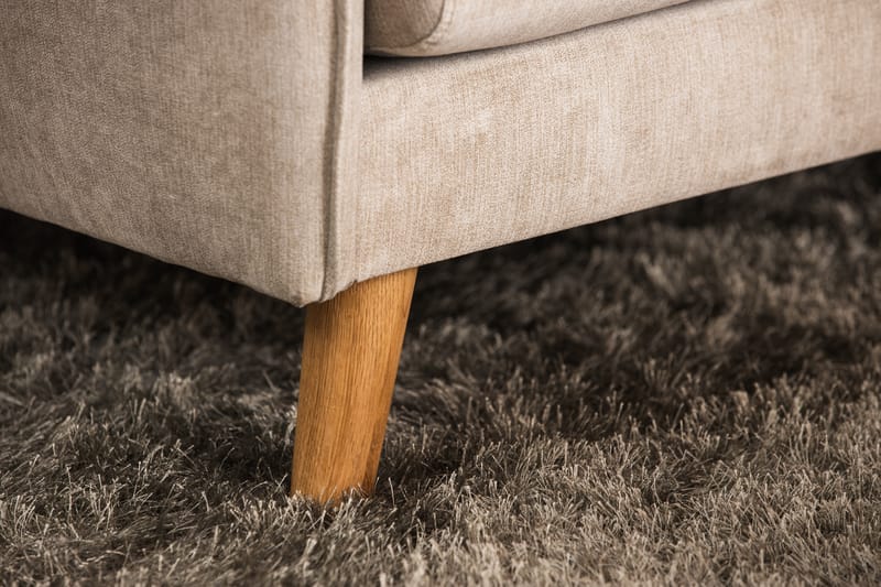Trend Lyx 3-personers Højrevendt L-formet Chaiselongsofa i Stof - Beige - Møbler - Sofaer - Sofa med chaiselong