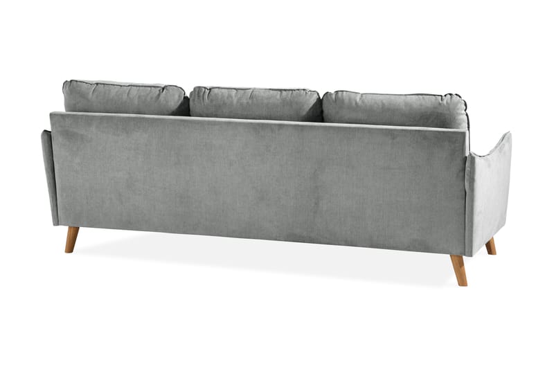 Trend Lyx 3-Pers. Chaiselongsofa Højre - Grå/Eg - Sofa med chaiselong - 4 personers sofa med chaiselong