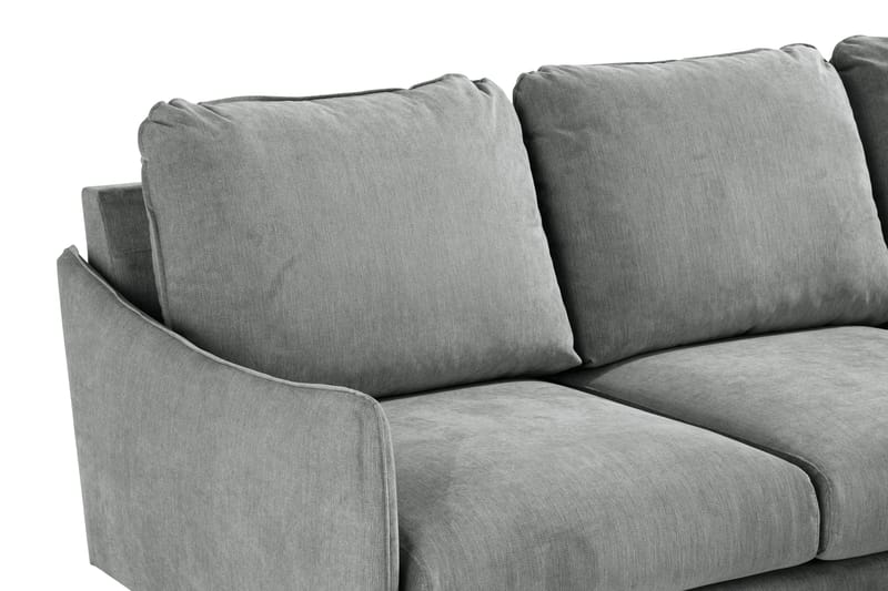 Trend Lyx 3-Pers. Chaiselongsofa Højre - Grå/Eg - Sofa med chaiselong - 4 personers sofa med chaiselong