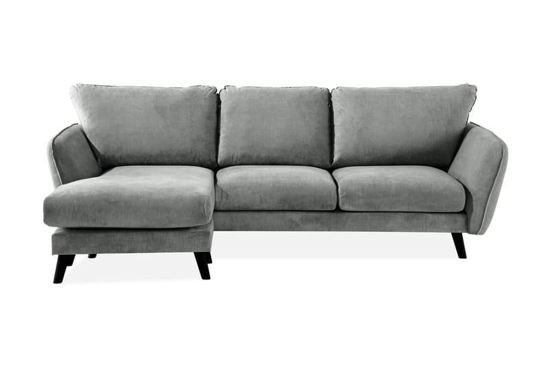 Trend Lyx 3-personers Venstrevendt L-formet Chaiselongsofa i Stof - Grå - Møbler - Sofaer - Sofa med chaiselong