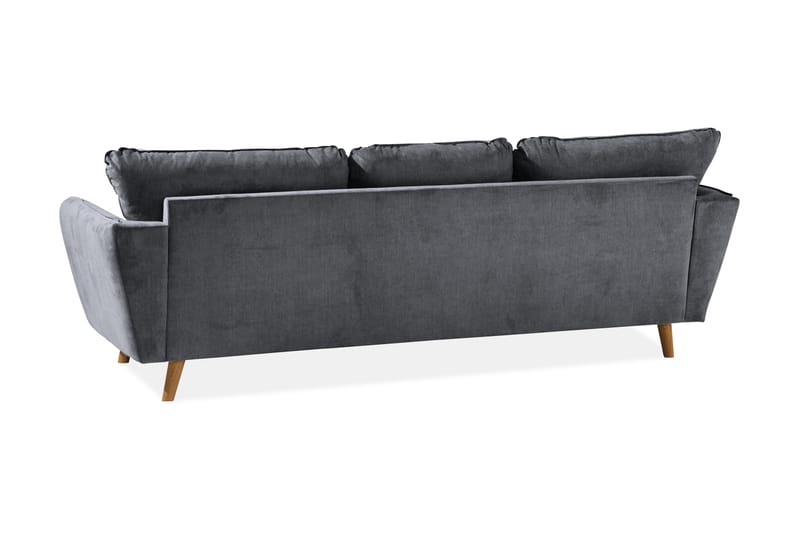 Trend Lyx 3-Pers. Chaiselongsofa Venstre - Mørkegrå/Eg - Sofa med chaiselong - 4 personers sofa med chaiselong