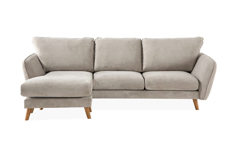 Trend Lyx 3-Pers. Chaiselongsofa Venstre - Beige/Eg - Sofa med chaiselong - 4 personers sofa med chaiselong