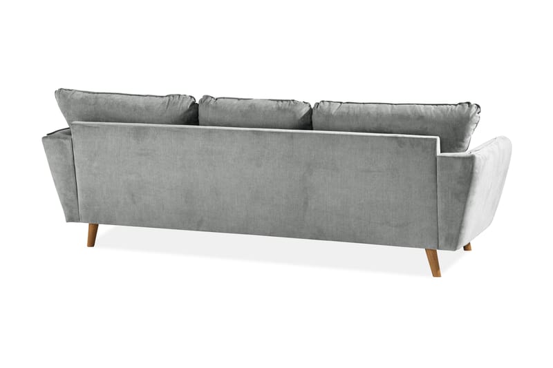 Trend Lyx 3-Pers. Chaiselongsofa Højre - Grå/Eg - Sofa med chaiselong - 4 personers sofa med chaiselong