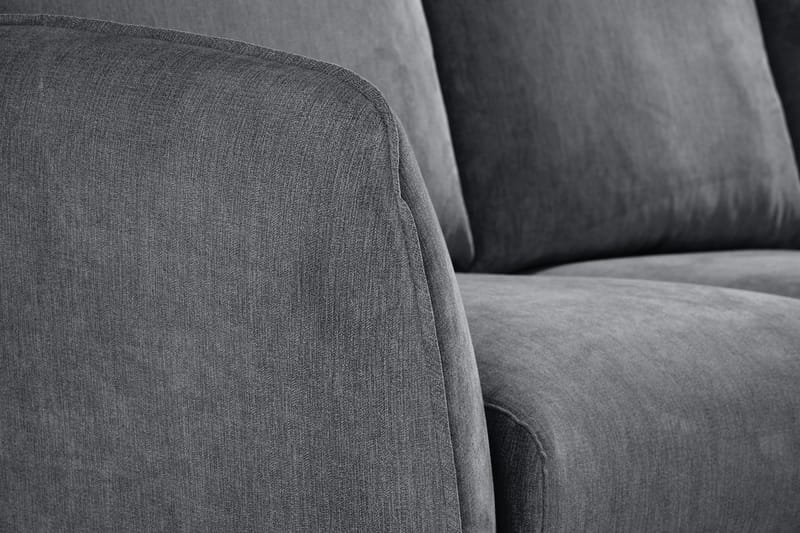 Trend Lyx 3-personers Højrevendt L-formet Chaiselongsofa i Stof - Mørkegrå - Møbler - Sofaer - Sofa med chaiselong